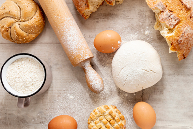 Eggs in baking all kinds of bread and cake dough