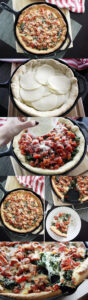 پیتزا اسفناج دیپ دیش همراه با سس گوجه فرنگی